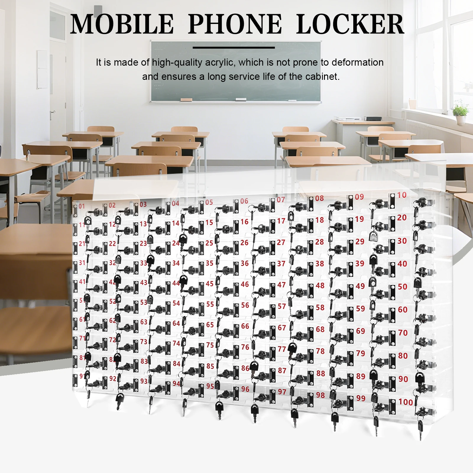 Clear Acrylic Cell Phone Storage Locker Cabinet