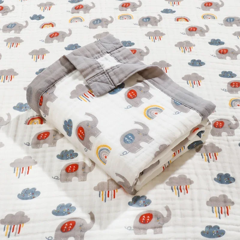 Baby Bath Towel 6-layer 100% Cotton Super Soft Gauze Newborn Is Covered By Children Blanket Four Seasons Chil 110*110cm