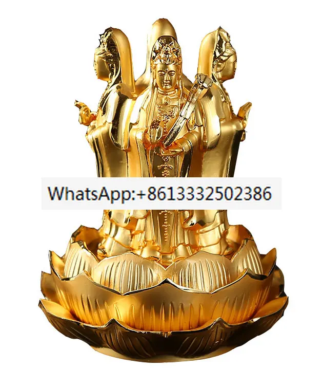 

Chinese Guanyin God of Wealth Metal Ornaments Feng Shui Crafts Car Decorations Home Living Room Desktop Decor Lucky Money Gifts