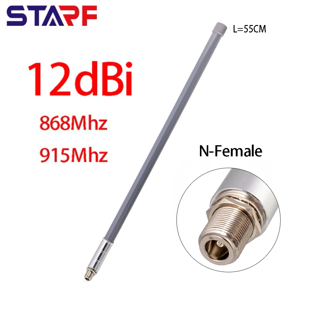

12dBi LoRa Helium Omni Fiberglass Aerial Antenna 860-930MHz Female LoRa Antenna Transmission For STARF N-Female