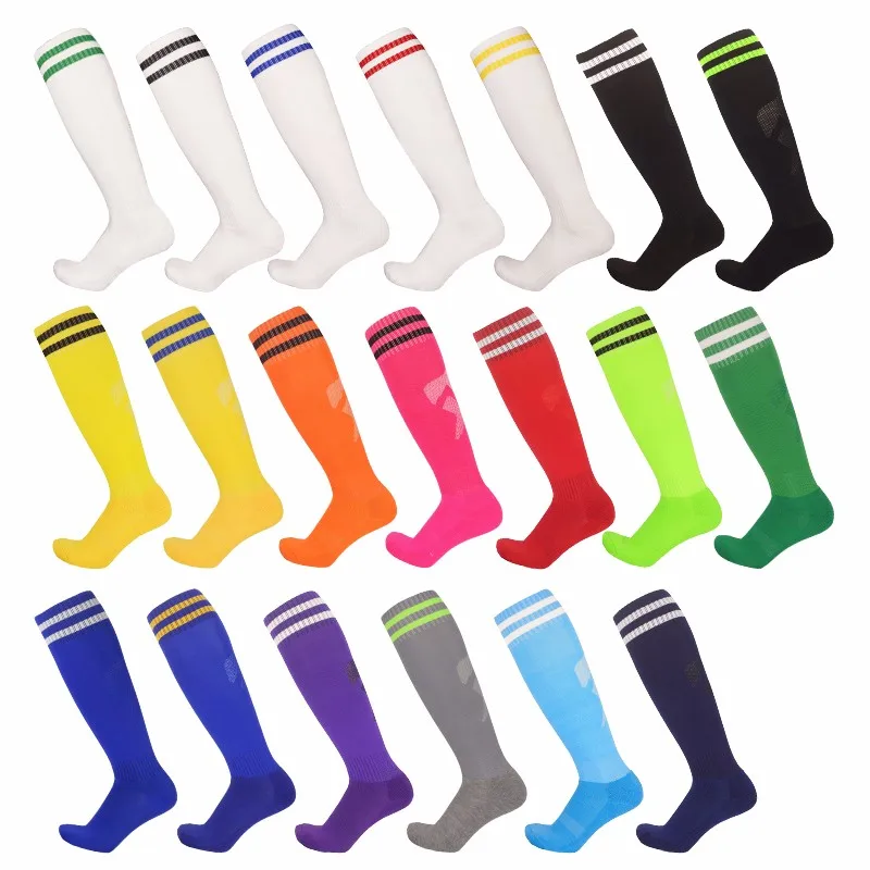 Football Socks Over Knee Thickened Cotton Spandex Kids Leggings Stockings Soccer Running Sports Adults Children Socks