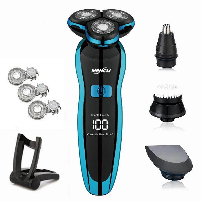 Men Electric Shaver Rechargeable Electric Razor Hair Cutting Shaving Machine Clipper Beard Trimmer Washable Wet-Dry Dual Use