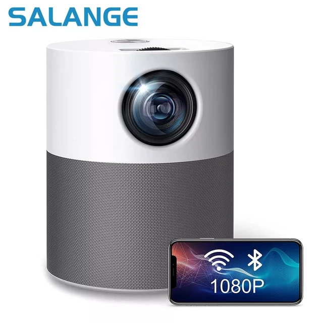 Salange Projector Full HD 1080P Native 1920x1080 Android Bluetooth Home Theater Video Beamer Mini LED Projector For Home Phone 1