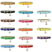 Pu Leather Japanese Bell Cat Collar High Quality Soft Leather Pet Traction Skin Friendly Puppy Collars Outdoor Kitten Supplies 1