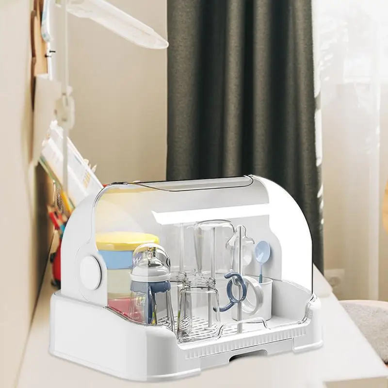 Toddler Bottles Storage Box Portable Bottle Storage With Cover Durable Countertop Rack For Toddler Bottles And Box