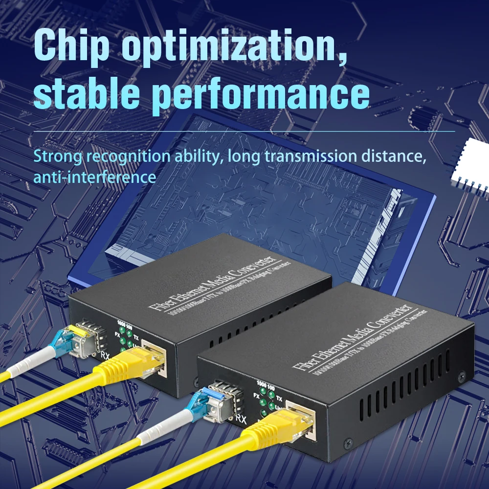 EWIND Gigabit SFP Fiber to Rj45 Media Converter 1000Mbps SFP Fiber Optic Switch with SFP Module Compatible CISCO/Mikrotik/HUAWEI