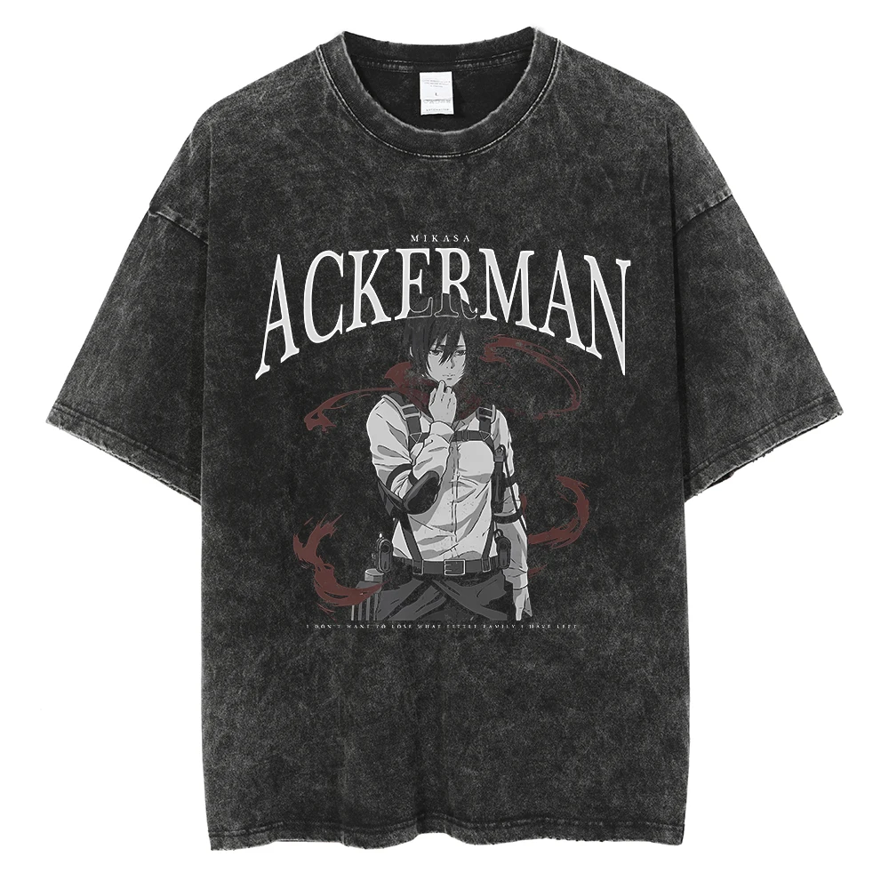 Harajuku Anime Attack On Titan Levi Ackerman Print Tee Men Women Comfortable T-shirts Casual Loose T Shirt Male Cotton Tshirt 5