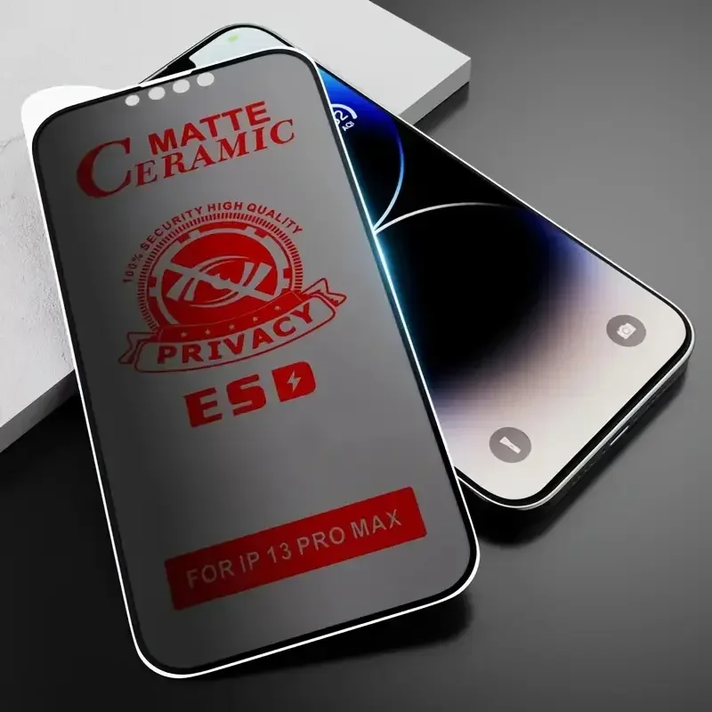 Privacy Ceramic Film Anti-Spy Screen Protector, Pack of 5 - Matte or HD Finish