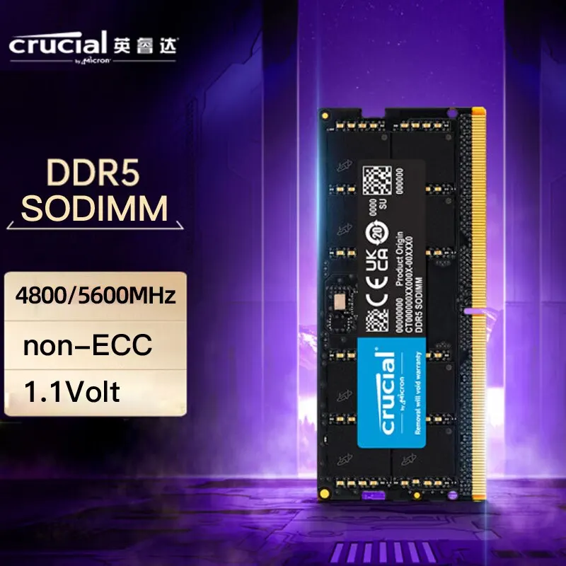 Laptop Ram Memory Crucial 32GB 16GB DDR5 4800MHz 5600MHz 24GB 48GB 1.1v