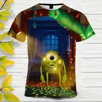 2024 Summer Disney Monsters Inc 3D Printed Men's T-shirt Children Casual Short Sleeve T-shirts Funny Kids Tees Tops 2
