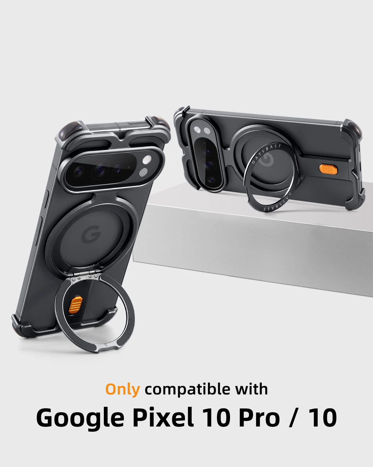 Eary Frame Case for Google Pixel 10/10 Pro/10 Pro XL/10 Pro Fold With Ring Stand 360°Rotating Holder Shockproof Drop Protection