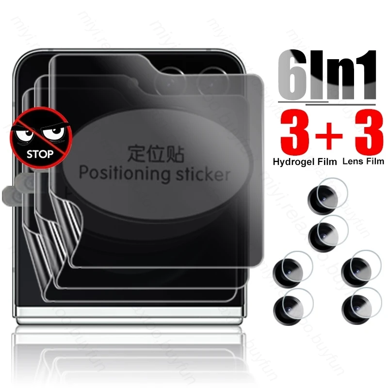 6 In1 Privacy Soft Hydrogel Film Back Screen Protector Per Samsung Galaxy Z Flip5 5G Flip 5 Camera Glass Samsungs Flip 5G Case