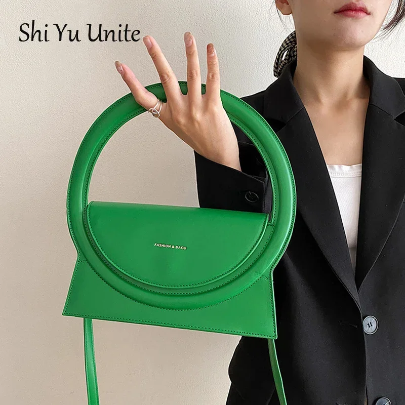 

2023 Brand Women Big Round Handle Bag Blue Orange Green Handbag Luxury Designer Evening Clutch Lady Crossbody Bags Shuolder Bags