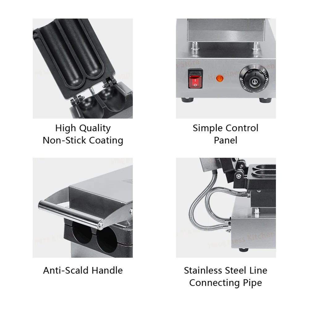 Doner Kebab Wraps Toaster Commercial Electric Burrito Maker 2 Holes Tortilla Wrap Machine 1500W 220-240V
