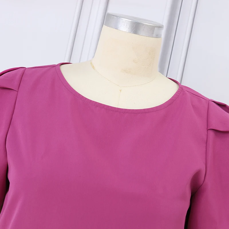 ZANZEA Frauen Vintage Solide Kleid Mode Rüschen Hülse Mini Sommerkleid Sommer Büro Dame Robe Casual Oansatz Lose Vestidos – Detail 13