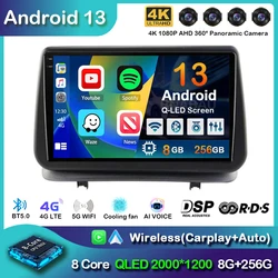 Autoradio pour Renault Clio 3 CLIO 3 2005-2014, Android 13, Carplay, Lecteur Vidéo, Navigation GPS, Stéréo, 2Din, DVD, DSP, Limitation