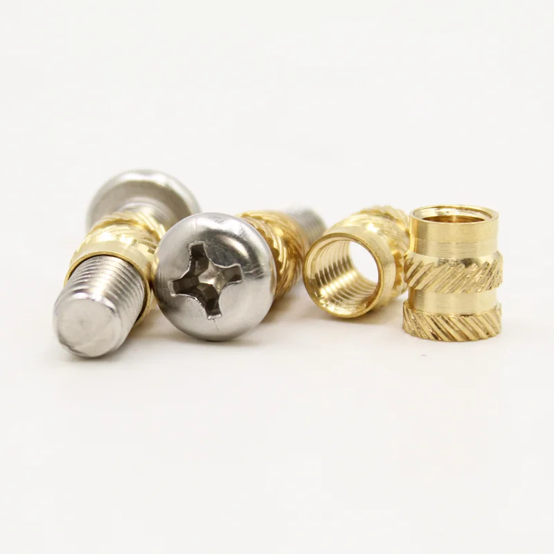 Insert M1.4 M1.6 M2 M2.5 M3 M4 M5 M6 Brass Heat Threaded Insert Nut and Stainless Steel Screw Set Knurled Hot Melt Embedded Nut brass heat insert nut brass hot melt insert nut brass heat insert nuts threaded insert nut brass insert nut insert nut hot melt insert nut
