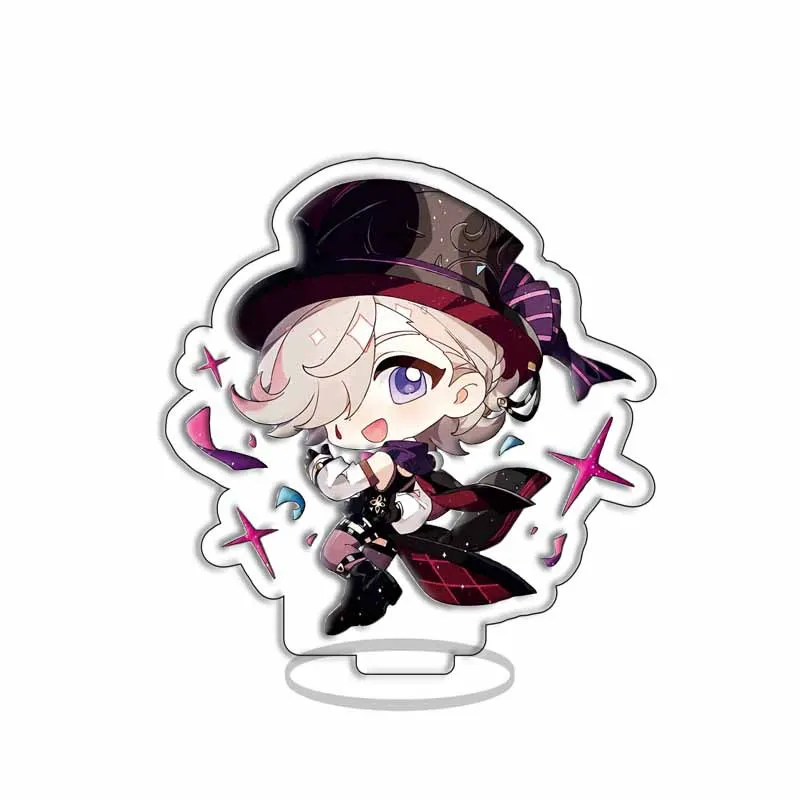 12pcs/Set Acrylic Keychain Characters Neuvillette Furina Wriothesley Clorinde Figures Key Chain Cosplay Props Jewelry Wholesale