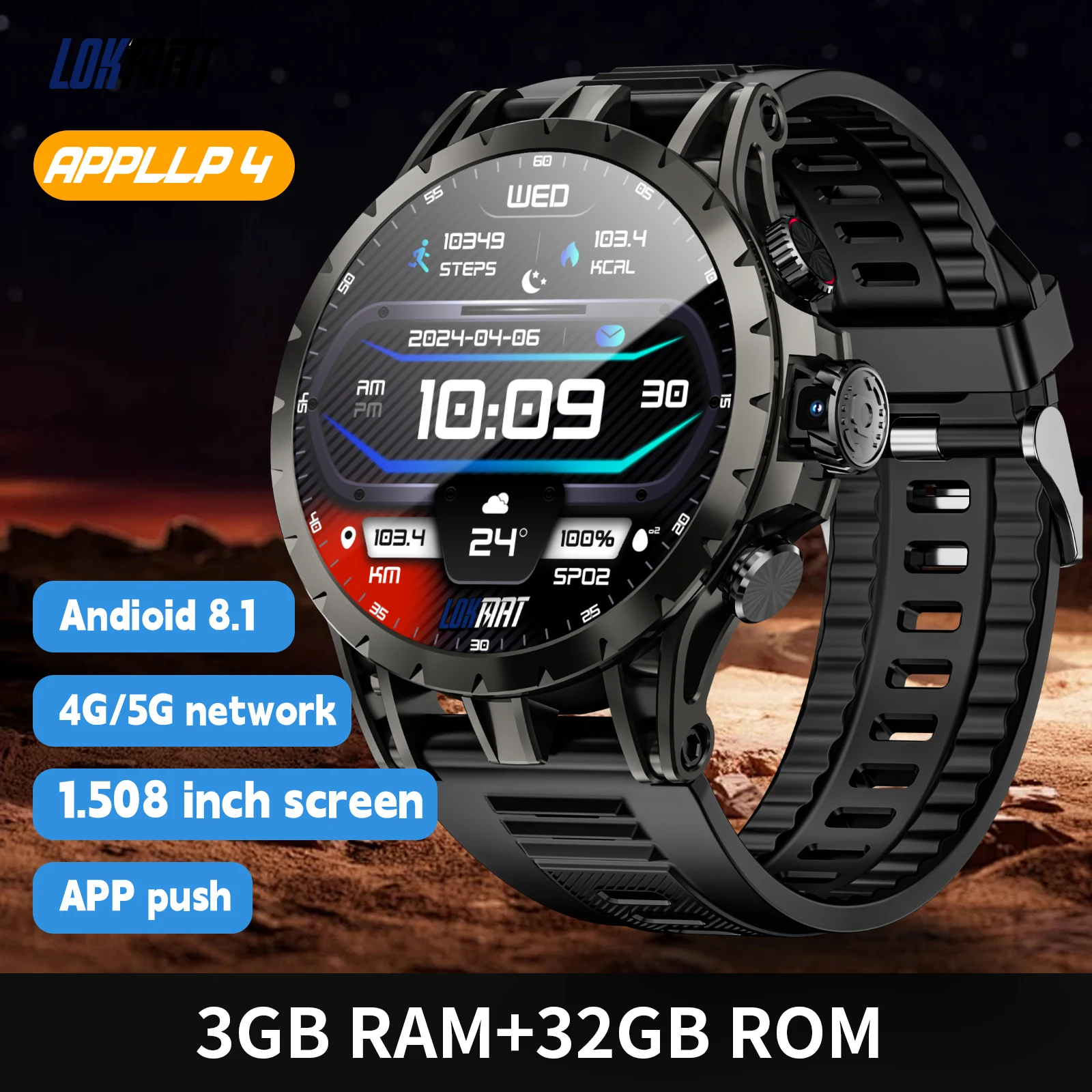LOKMAT APPLLP 4 Android Smart Watch with AMOLED Screen