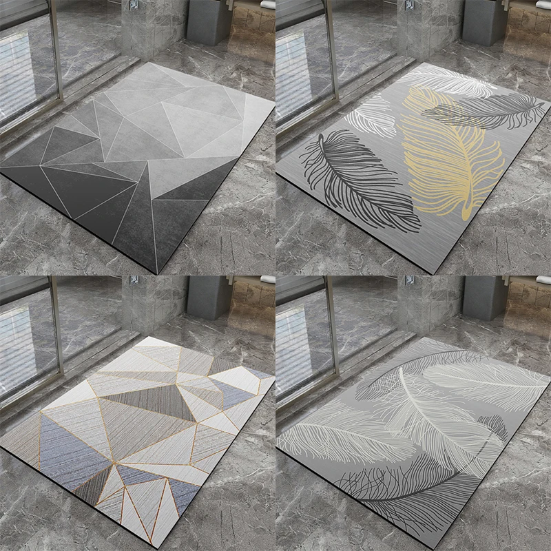 

Geometric Absorbent Bath Mat Quick-drying Carpet Anti-slip Bathroom Rugs Modern Simple Doormats for Kitchen Rug tapetes de