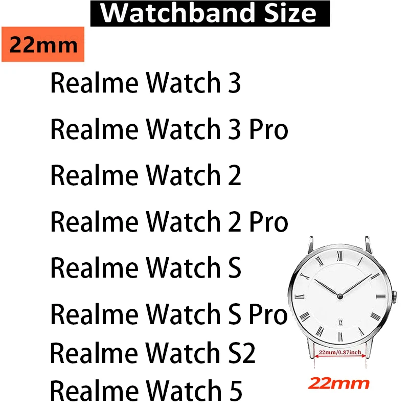 Stainless Steel Metal Bracelet for Realme Watch - Elegant and Durable Wristband Strap