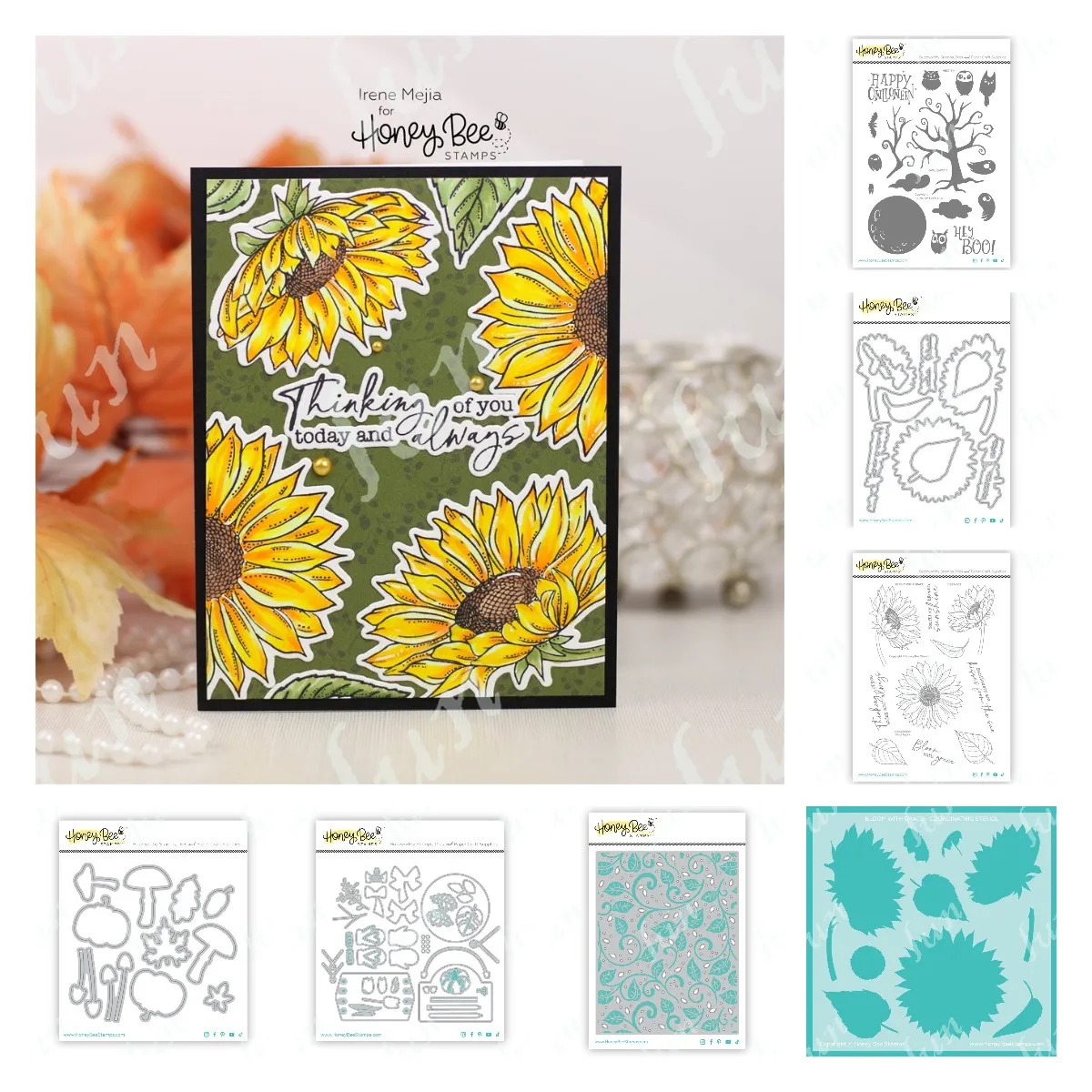 Blessings of Fall Dies and Stamps Festive Halloween Bloom Florals Layered Stencils Embossed Scrapbook Cutting Crafts