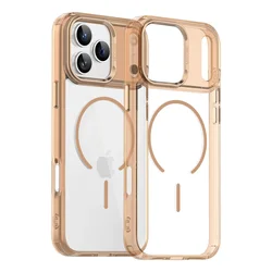 Transparent Shockproof MagSafe - Compatible Phone Case with Magnetic Wireless Charging Capability - iPhone 17 Pro (SM Gold)