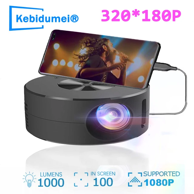 Mini projecteur LED avec deux projecteurs connectables de téléphone  portable de couleur pour home cinéma