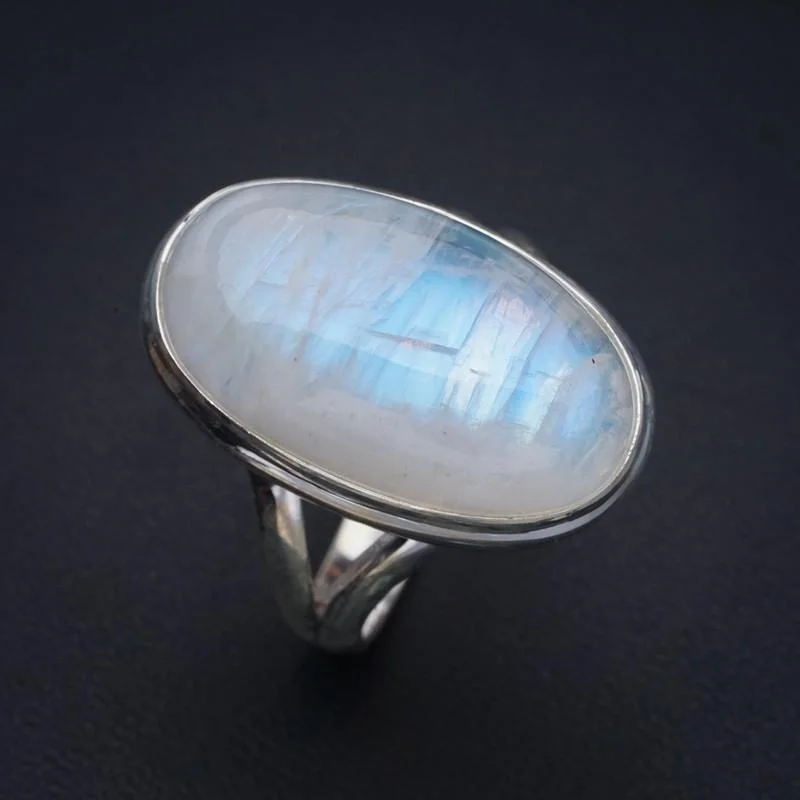

StarGems Moonstone ручной работы 925 пробы Серебряное кольцо 11 F2737