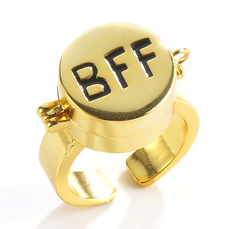 Opening Ring Trend BFF Ring For Teen Cute Anime Opening Ring For Woman Man Jewelry Close Friend Birthday Party Gift