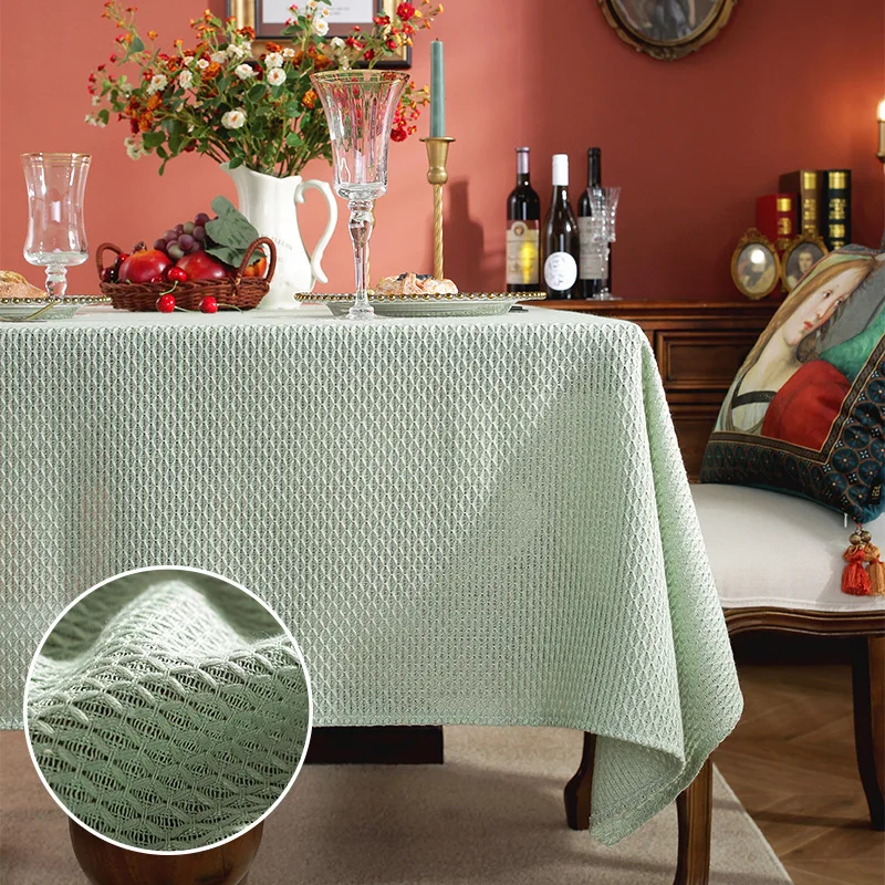 

Simple solid color cotton linen table cloth