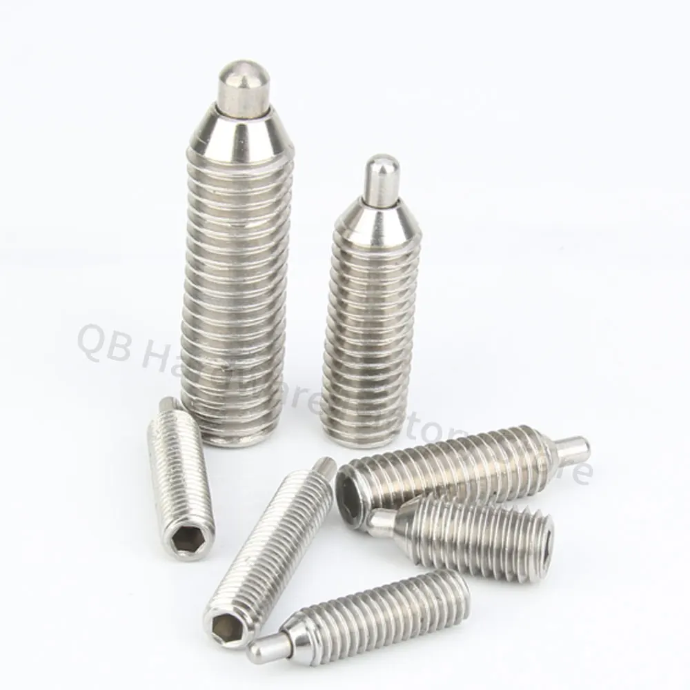 10 Pcs QB518 Stainless Steel Thread Spring Plunger stainless steel knurled plungers