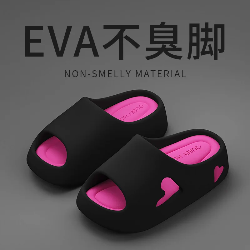2024 Fashion Women's Home Slippers Sandals Beach Slides Solid Color Non-slip Thick Shower Shoes for Summer Slippers