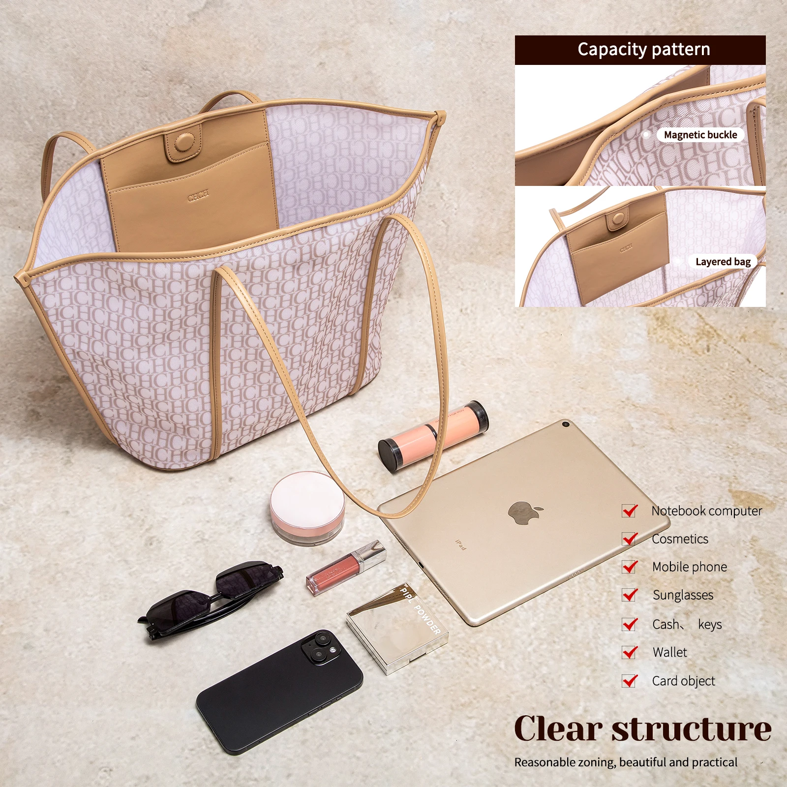 حقيبة يد نسائية كلاسيكية حديثة بتصميم مبتكر، تتميز...