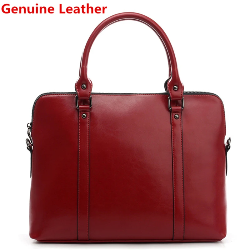 Genuine Leather 14 Inch Laptop Bag For Women Portedocuments Briefcase