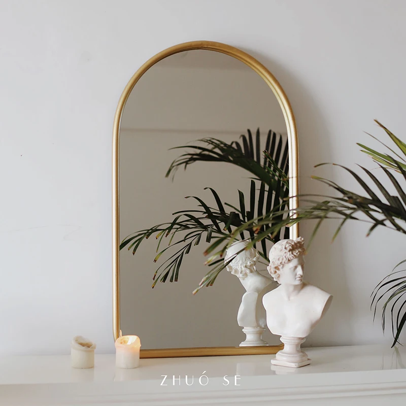 

Зеркальные настенные зеркала для гостиной, элегантные современные настенные зеркала для ванной комнаты, стоячие несимметричные зеркальные настенные аксессуары