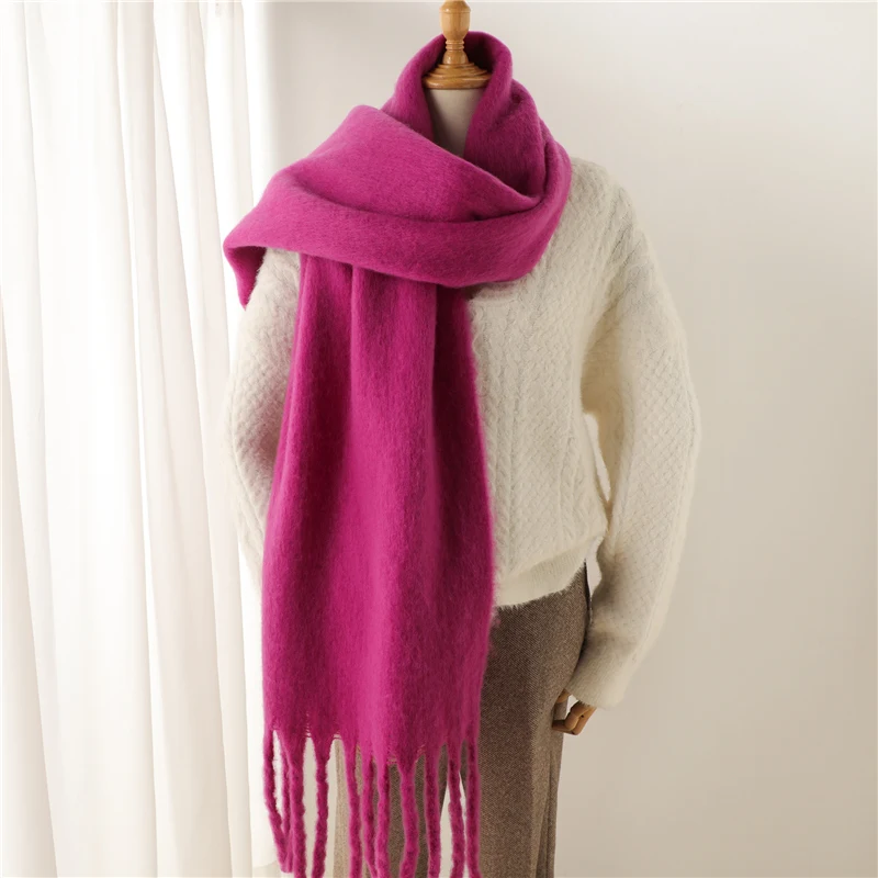 Women's Cashmere Winter Scarf: Soft and Warm Pashmina Shawl with Tassel Detailing