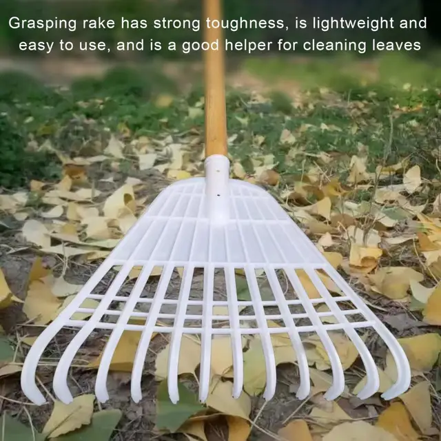 12/21 Tines Leaf Rake Tempered Plastic Rake Head Collecting Leaves Debris Garden Rake Lightweight Yard Grass Clean Tool 2