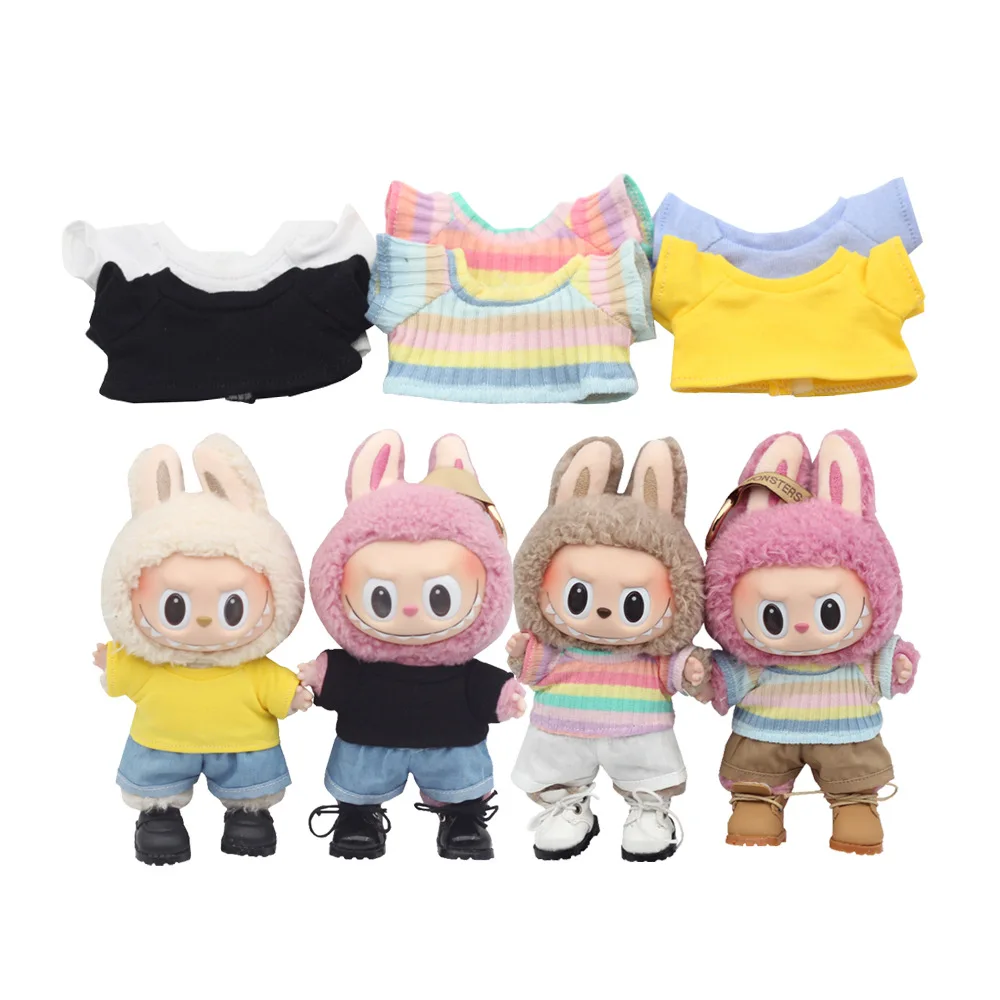 Kpop Idol Inspired Plush Doll Outfit - T-Shirt and Denim Shorts Set