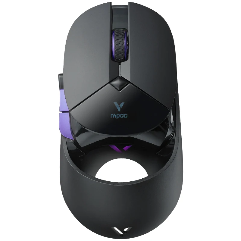 Mouse para Jogos com Fio e sem Fio Sensor Paw3395 26000 Dpi Display Oled Botões Programáveis Memória a Bordo Preto Rapoo-vt960pro