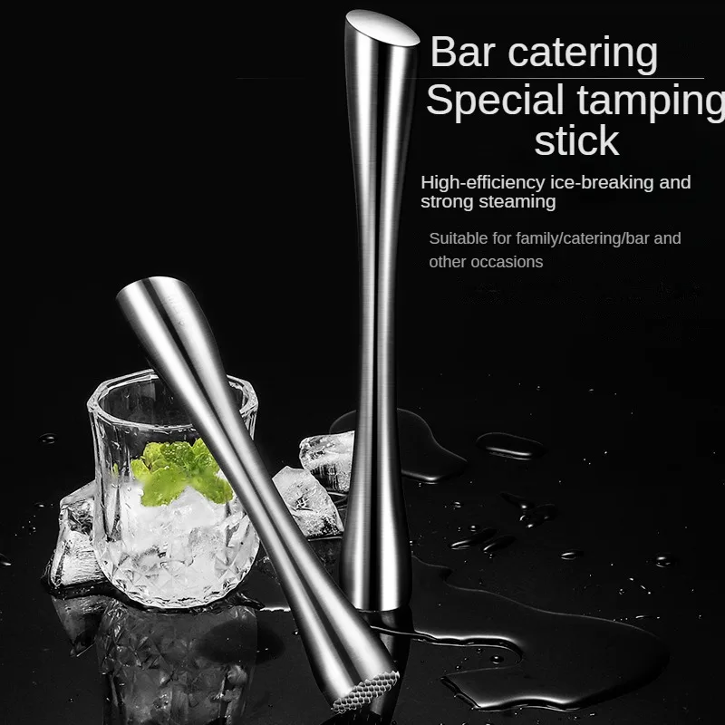 Stainless Steel Cocktail Muddler For Home Bar Ice Swizzle Stick Crushed Hammer Popsicle Sticks Kitchen Supplies Bar Tools Cocktail Muddler Cocktail Stir Sticks