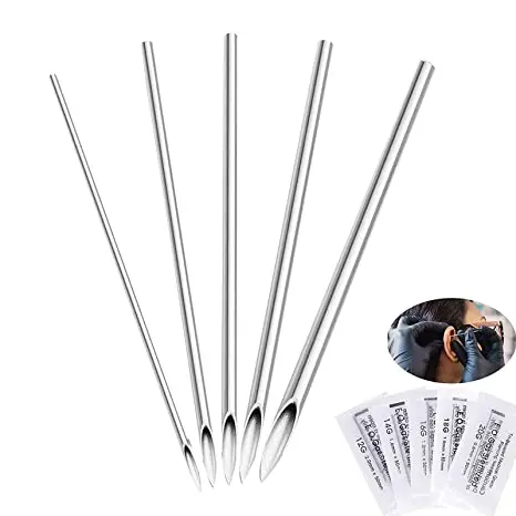 

100 pcs/box Disposable Piercing Needles 316 Stainless Steel Puncture Needle For Navel Stud Nipple Ear Nose Tongue Beauty Tools