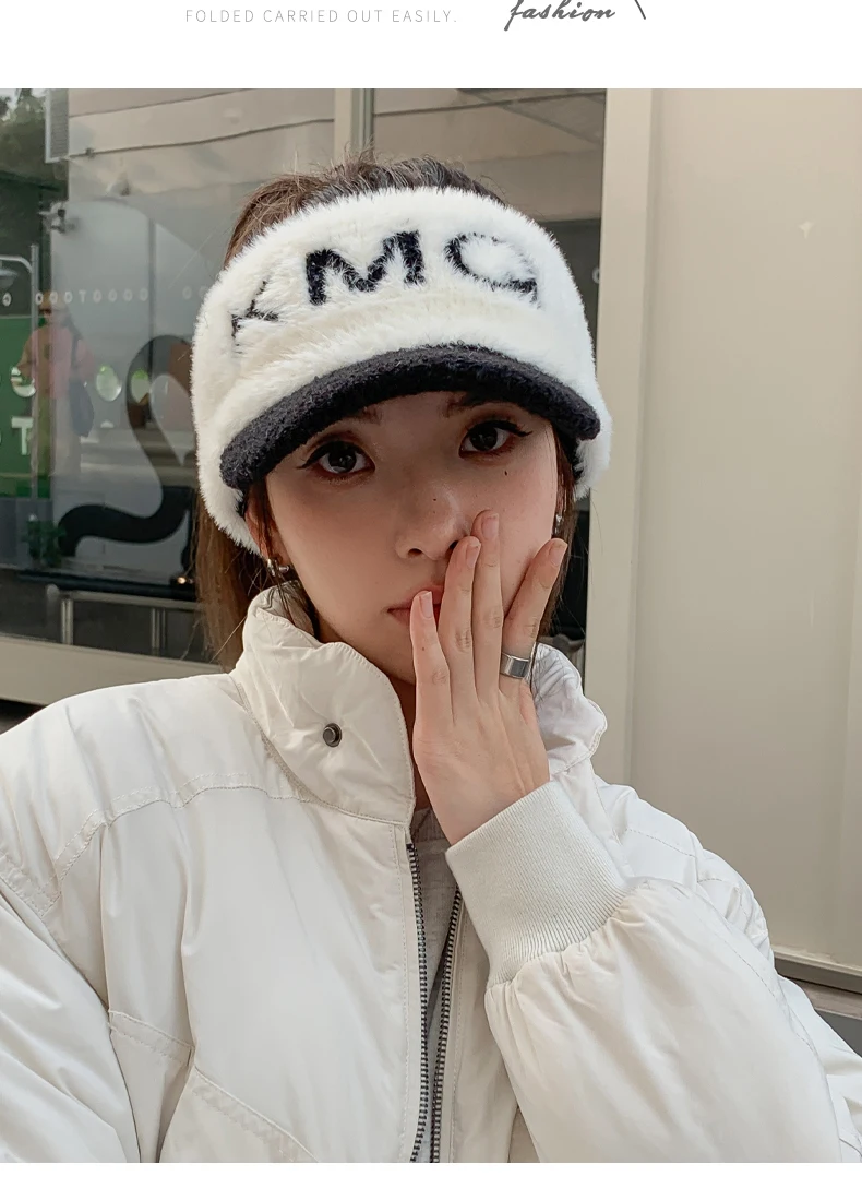 Nuovo elastico lavorato a maglia da donna con berretto caldo antivento da golf con linguetta d'anatra_voghion.com