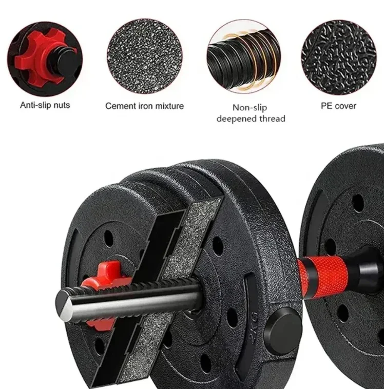 10kg 50kg multifunction home gym dumbbell set custom logo color fitness dumbbell and barbell made of cement 10kg-50kg Multifunction Home Gym Dumbbell Set Custom Logo Color Fitness Dumbbell and Barbell Made of Cement 4