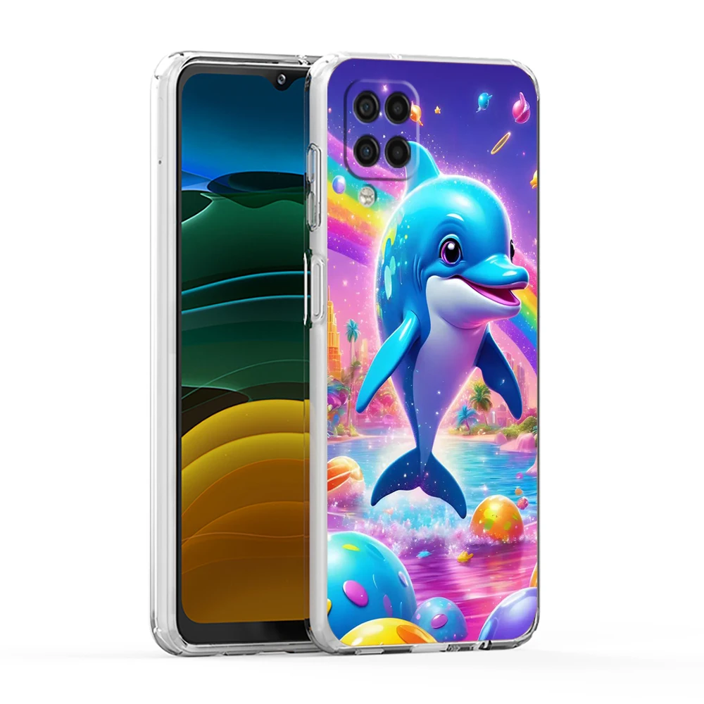 Ocean Animal Dolphin TPU Cover for Samsung Galaxy A25 A23 A22 A52S A52 A55 A72 A51 A71 A41 A31 A13 A11 5G Transparent Phone Case – Detail 1