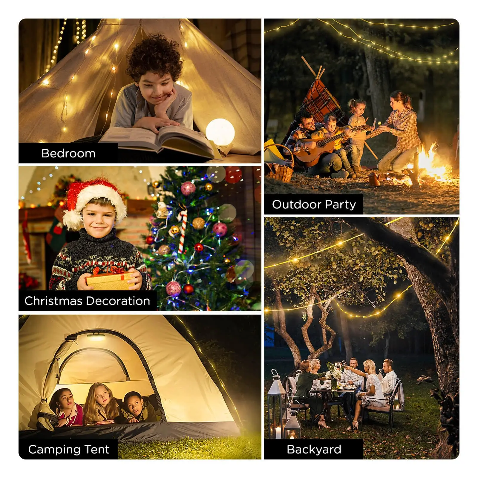 Retractable RGB LED String Lights with Lantern 5