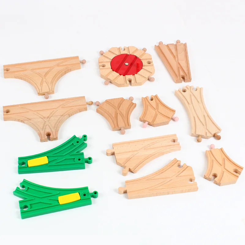 New Wooden Railway Track All Kinds Fork Rail Bifurcation Beech Wood Track Accessories Fit for Thomos Wooden Tracks Toy Kids Gift 3