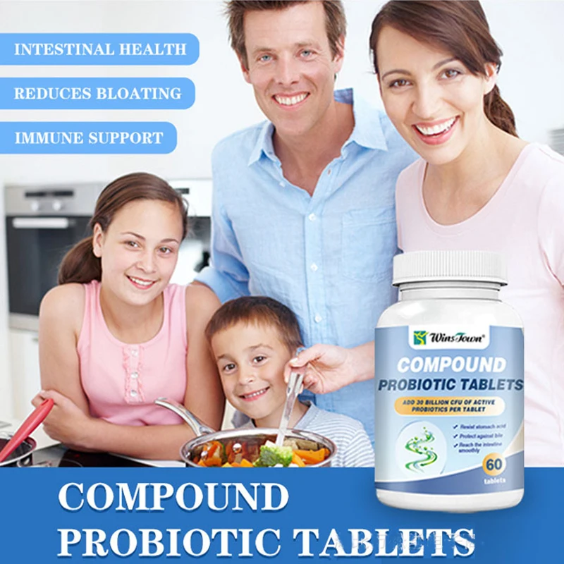 

1 bottle compound probiotic tablets for preventing constipation aiding digestion improving intestinal function health food