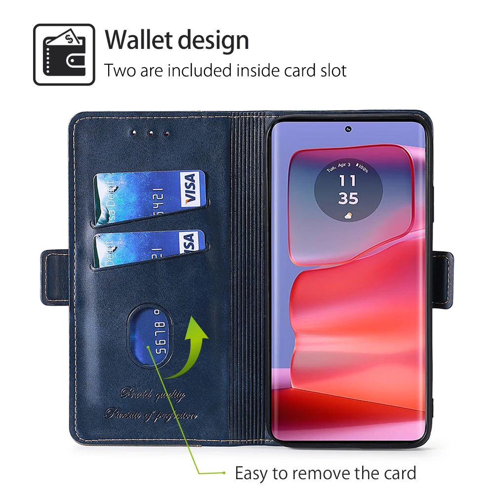 Dual-Tone Leather Magnetic Flip Cover Case