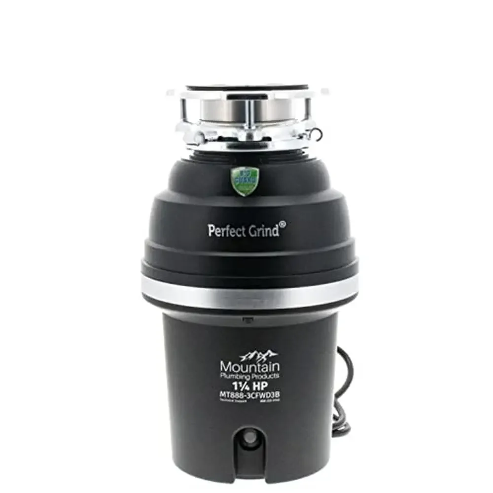 1 1/4 HP Quiet Grey Garbage Disposal- Anti-Jam Technology- Stainless Steel Grind Components- Easy Install- Long-lasting- Grey